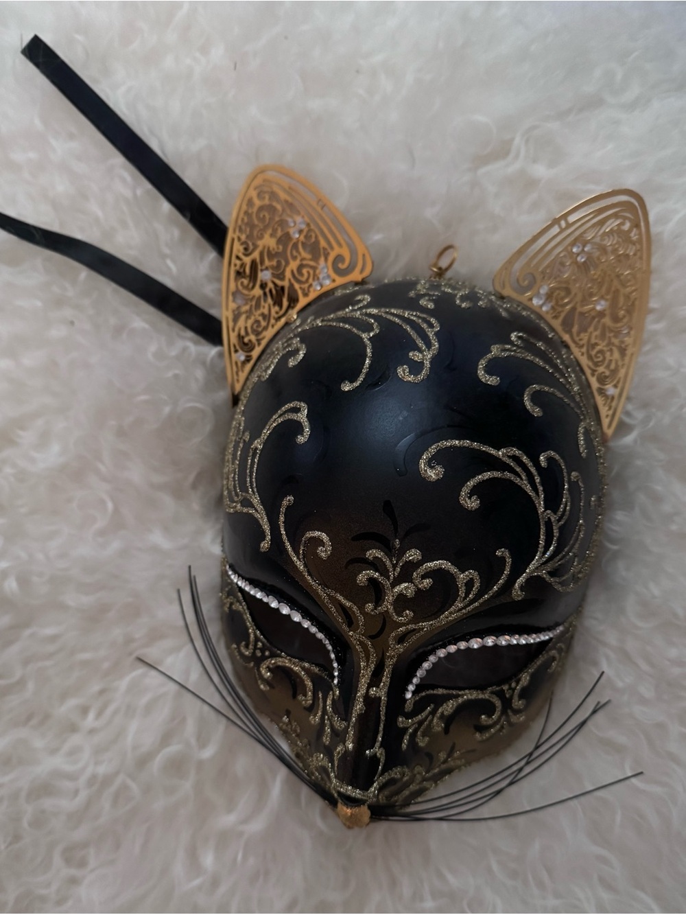 Handcrafted Venetian Cat Gnaga Mask